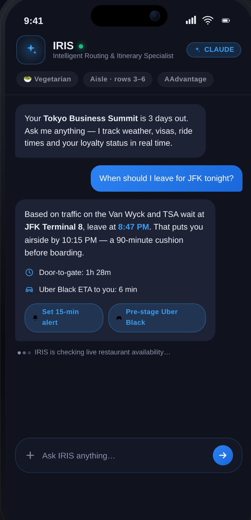 IRIS — agentic AI travel concierge